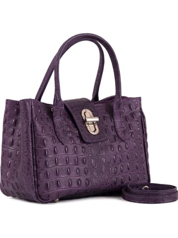 Lia Biassoni Leren handtas violet - (B)26 x (H)17 x (D)12 cm