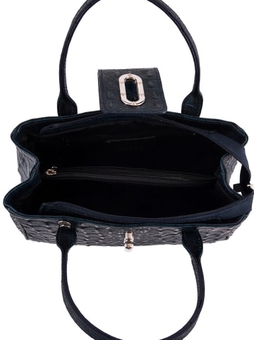 Lia Biassoni Skórzana torebka w kolorze granatowym - 26 x 17 x 12 cm