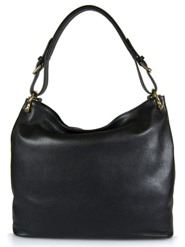 Lia Biassoni Leren schoudertas "Tiber" zwart - (B)40 x (H)30 x (D)15 cm