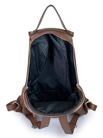 Lia Biassoni Leder-Rucksack "Cixerri" in Braun - (B)23 x (H)33 x (T)12 cm