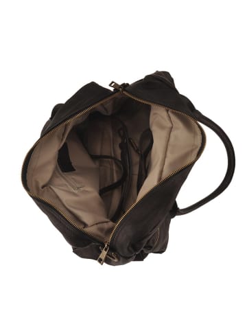 Lia Biassoni Leder-Schultertasche in Schwarz - (B)48 x (H)33 x (T)20 cm
