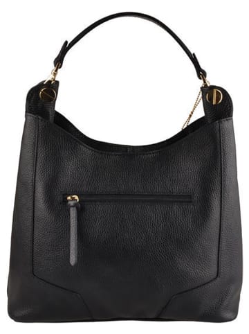 Lia Biassoni Leren schoudertas zwart - (B)28 x (H)39 x (D)12 cm