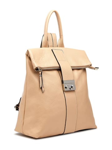 Lia Biassoni Leder-Rucksack in Beige - (B)34 x (H)41 x (T)12 cm