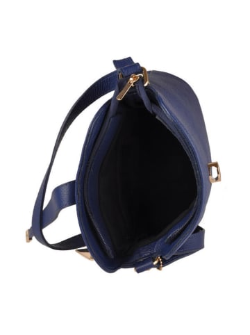 Lia Biassoni Leder-Umhängetasche in Dunkelblau - (B)29 x (H)26 x (T)12 cm