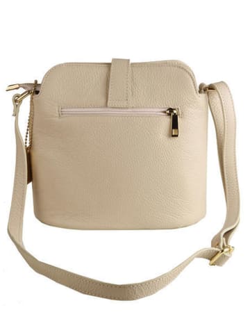 Lia Biassoni Skórzana torebka w kolorze beżowym - 29 x 26 x 12 cm