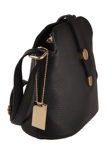 Lia Biassoni Leren schoudertas zwart - (B)22 x (H)26 x (D)12 cm