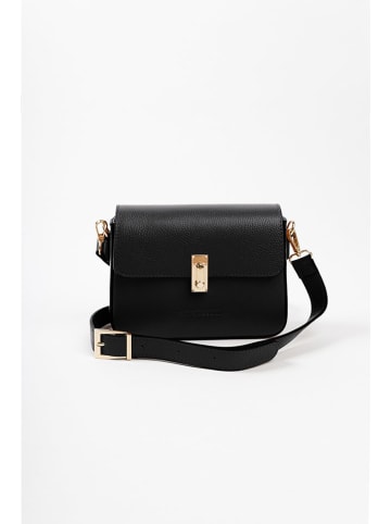 Lia Biassoni Leder-Umhängetasche in Schwarz - (B)22 x (H)16 x (T)7 cm