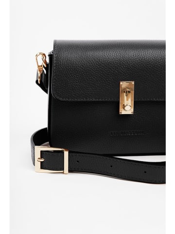 Lia Biassoni Leder-Umhängetasche in Schwarz - (B)22 x (H)16 x (T)7 cm