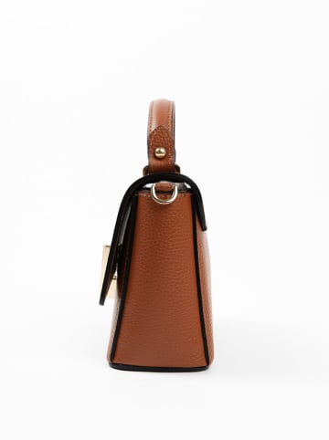 Lia Biassoni Leder-Henkeltasche "Fegana" in Hellbraun - (B)20 x (H)14 x (T)8 cm