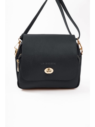 Lia Biassoni Leder-Umhängetasche in Schwarz - (B)23 x (H)20 x (T)9 cm