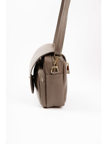 Lia Biassoni Leren schoudertas taupe - (B)23 x (H)20 x (D)9 cm