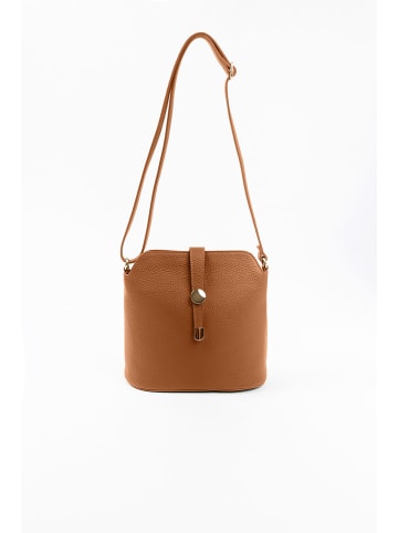 Lia Biassoni Leder-Umhängetasche in Hellbraun - (B)24 x (H)22 x (T)10 cm
