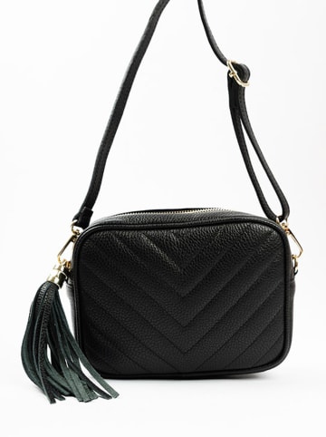 Lia Biassoni Leder-Umhängetasche  in Schwarz - (B)22 x (H)16 x (T)7 cm