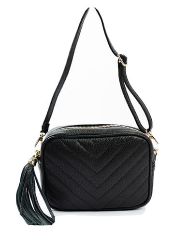 Lia Biassoni Leder-Umhängetasche  in Schwarz - (B)22 x (H)16 x (T)7 cm