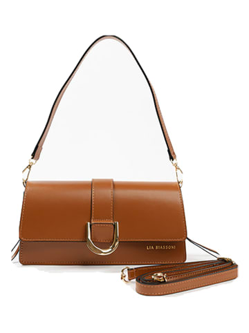 Lia Biassoni Leren schoudertas lichtbruin - (B)27 x (H)14 x (D)6 cm