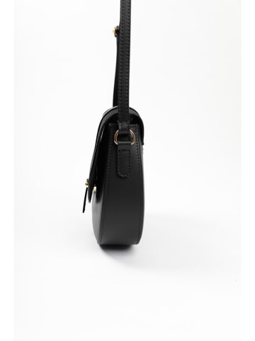 Lia Biassoni Leder-Umhängetasche  in Schwarz - (B)23 x (H)20 x (T)6 cm