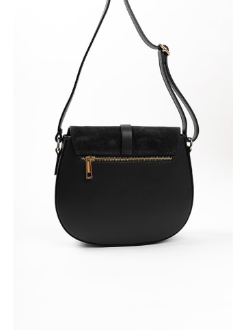 Lia Biassoni Leder-Umhängetasche  in Schwarz - (B)23 x (H)20 x (T)6 cm