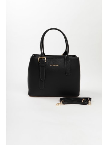 Lia Biassoni Leder-Henkeltasche in Schwarz - (B)33 x (H)25 x (T)11 cm