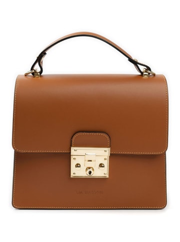 Lia Biassoni Leren handtas lichtbruin - (B)27 x (H)24 x (D)8 cm