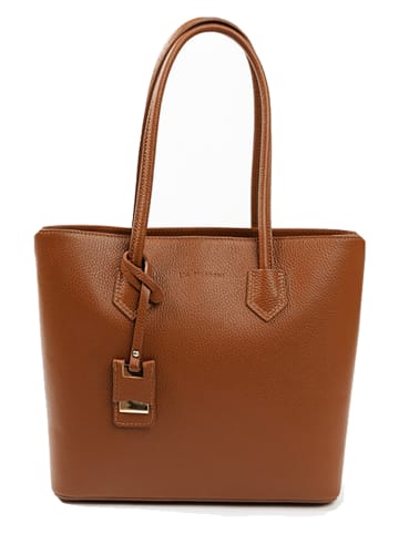 Lia Biassoni Skórzana torebka w kolorze jasnobrązowym - 34 x 29 x 12 cm