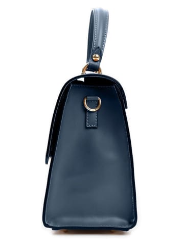 Lia Biassoni Leder-Henkeltasche "Ensa" in Dunkelblau - (B)26 x (H)22 x (T)12 cm