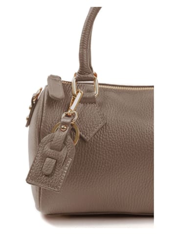 Lia Biassoni Leder-Henkeltasche in Taupe - (B)22 x (H)17 x (T)13 cm