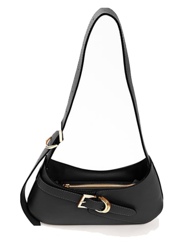 Lia Biassoni Leder-Schultertasche in Schwarz - (B)32 x (H)19 x (T)6 cm