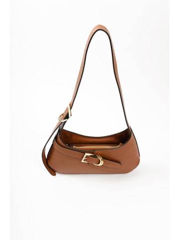 Lia Biassoni Leder-Schultertasche in Hellbraun - (B)32 x (H)19 x (T)6 cm