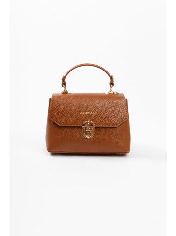 Lia Biassoni Skórzana torebka w kolorze jasnobrązowym - 23 x 16 x 12 cm