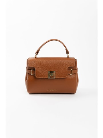 Lia Biassoni Leren handtas lichtbruin - (B)30 x (H)22 x (D)10 cm