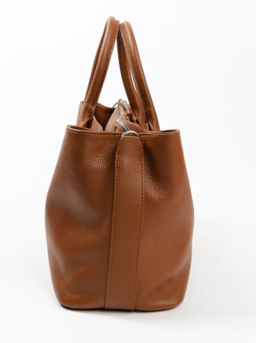 Lia Biassoni Skórzany shopper bag w kolorze jasnobrązowym - 42 x 29 x 15 cm