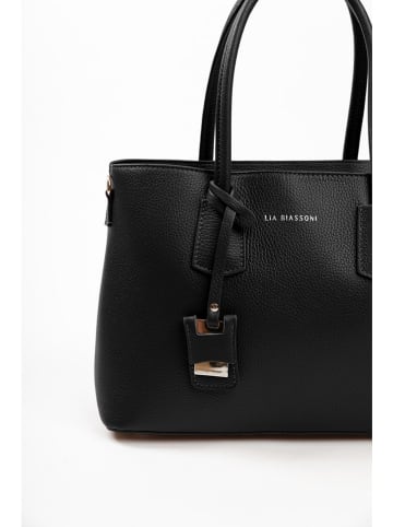 Lia Biassoni Leren handtas zwart - (B)38 x (H)24 x (D)15 cm