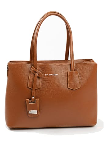 Lia Biassoni Leren handtas lichtbruin - (B)38 x (H)24 x (D)15 cm