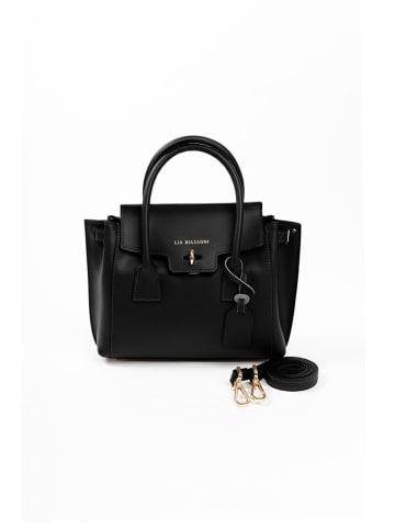 Lia Biassoni Leder-Henkeltasche in Schwarz - (B)30 x (H)23 x (T)11 cm