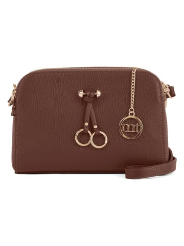 Mia Tomazzi Leren schoudertas ''Certosa'' bruin - (B)24 x (H)16 x (D)8 cm