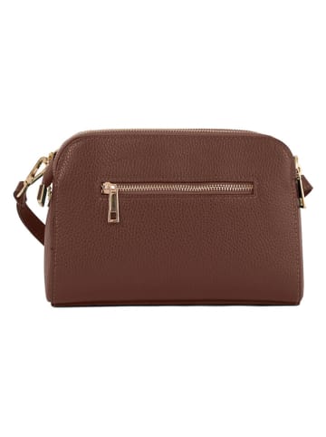 Mia Tomazzi Skórzana torebka "Certosa" w kolorze brązowym - 24 x 16 x 8 cm