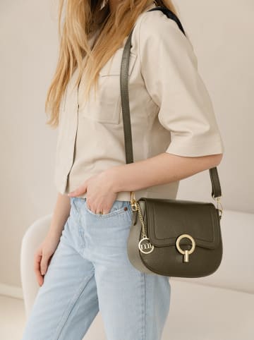 Mia Tomazzi Leder-Umhängetasche " Carracci" in Oliv - (B)23 x (H)18 x (T)7,5 cm