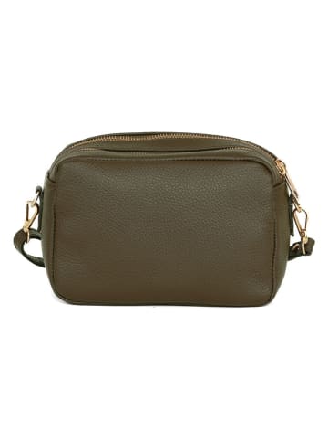 Mia Tomazzi Skórzana torebka "Astolfo" w kolorze khaki - 23 x 16 x 11 cm