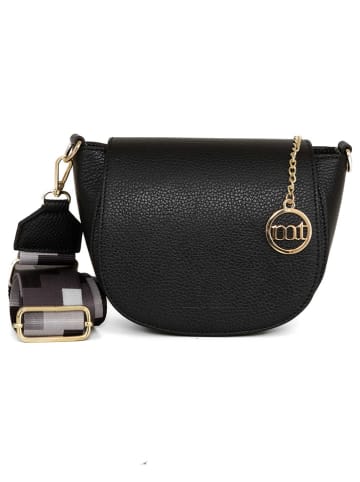 Mia Tomazzi Leder-Umhängetasche in Schwarz - (B)19 x (H)17 x (T)6,5 cm
