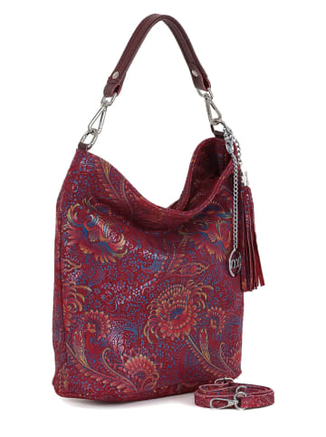 Mia Tomazzi Leren schoudertas "Benaco" bordeaux - (B)28 x (H)31 x (D)15 cm