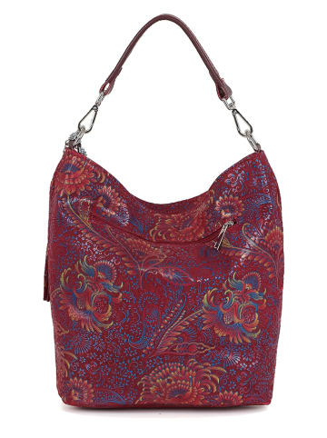 Mia Tomazzi Leren schoudertas "Benaco" bordeaux - (B)28 x (H)31 x (D)15 cm