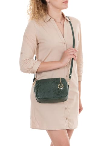 Mia Tomazzi Leder-Umhängetasche "Ortles" in Grün - (B)21 x (H)14 x (T)8 cm