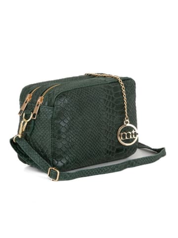 Mia Tomazzi Skórzana torebka "Ortles" w kolorze zielonym - 21 x 14 x 8 cm