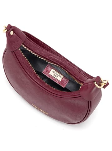 Mia Tomazzi Skórzana torebka "Carabelli" w kolorze bordowym - 25 x 14 x 8 cm