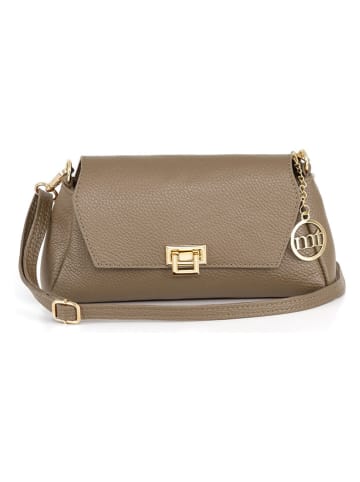 Mia Tomazzi Leder-Umhängetasche ''Berbera'' in Beige - (B)27 x (H)16 x (T)8 cm