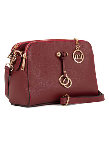 Mia Tomazzi Leren schoudertas "Certosa" bordeaux - (B)24 x (H)16 x (D)8 cm