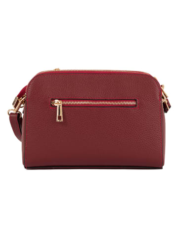Mia Tomazzi Skórzana torebka "Certosa" w kolorze bordowym - 24 x 16 x 8 cm