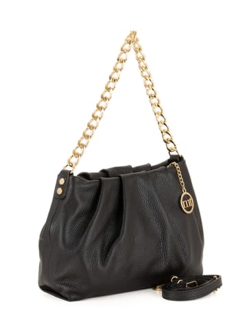 Mia Tomazzi Skórzana torebka "Zurigo" w kolorze czarnym - 30,5 x 21 x 9 cm