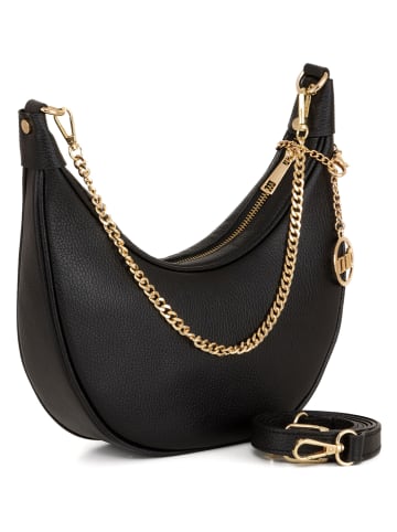 Mia Tomazzi Leren schoudertas "Zante" zwart - (B)28 x (H)21 x (D)9 cm