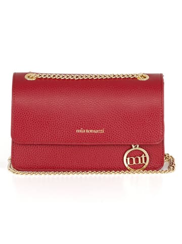Mia Tomazzi Leren schoudertas "Bagarotti" rood - (B)19 x (H)15 x (D)9 cm